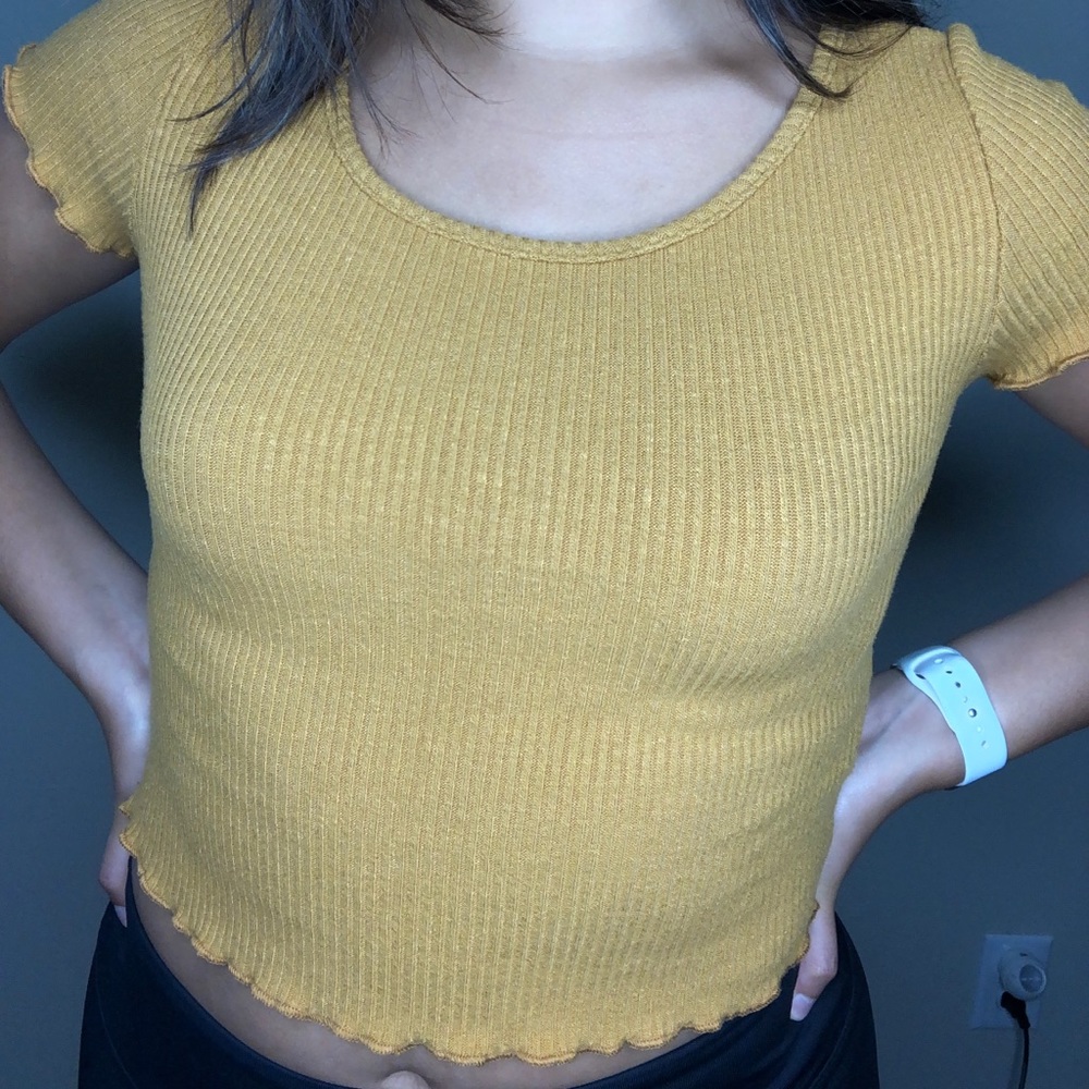 Mustard yellow crop top